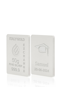 Lingote de Plata Pura 50 gr. para grado - idea de regalo Graduación  - IGE Gold