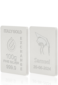 Lingou de Argint Pur cadou pentru Absolvire Facultate de 100 g. - Idee Cadou Evenimente Celebrative - IGE Gold