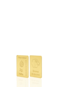 Lingote de Oro Zodiaco Leo 18 Kt de 2 g. - idea de regalo Signos del zodiaco - IGE Gold