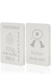 Lingote de Plata Pura 100 gr. Amuleto de la suerte Mărțișor - idea de regalo Amuleto de la suerte - IGE Gold