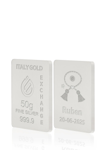 Lingote de Plata Pura 50 gr. Amuleto de la suerte Mărțișor - idea de regalo Amuleto de la suerte - IGE Gold