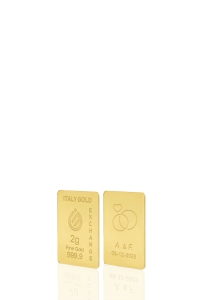 Lingotto Oro 24Kt da 2 gr. per Matrimonio  - Idea Regalo Matrimonio ed Anniversari - IGE Gold