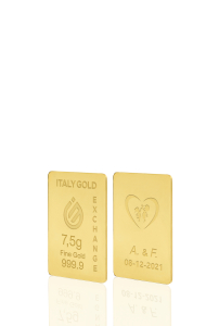 Lingotto Oro 24Kt da 7,5 gr. per Matrimonio  - Idea Regalo Eventi Celebrativi - IGE Gold
