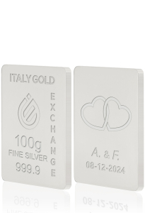 Sztabka Czyste Srebro 100 gr. w prezencie na Ślub  - Pomysł na prezent Sztabki na Specjalne Okazje - IGE Gold