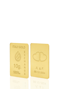 Lingotto Oro regalo per Matrimonio 14 Kt da 10 gr. - Idea Regalo Eventi Celebrativi - IGE Gold