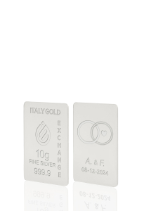 Lingote de Plata Pura 10 gr. para boda - idea de regalo Casamiento y Aniversarios - IGE Gold