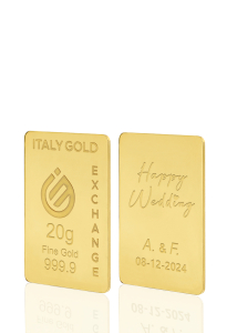 Lingote de Oro de regalo para Boda 24 Kt de 20 g. - idea de regalo Casamiento y Aniversarios - IGE Gold