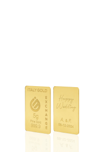 Lingote de Oro de regalo para Boda 24 Kt de 5 g. - idea de regalo Casamiento y Aniversarios - IGE Gold