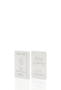 Lingote de Plata Pura 5 gr. para boda - idea de regalo Casamiento y Aniversarios - IGE Gold