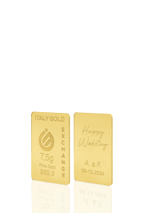 Lingote de Oro de regalo para  Boda 24 Kt de 7,5 g. - idea de regalo Casamiento y Aniversarios - IGE Gold