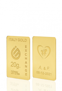 Lingotto Oro regalo per Matrimonio 9 Kt da 20 gr. - Idea Regalo Eventi Celebrativi - IGE Gold