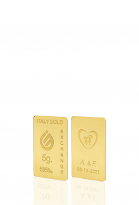 Lingotto Oro regalo per Matrimonio 14 Kt da 5 gr. - Idea Regalo Eventi Celebrativi - IGE Gold