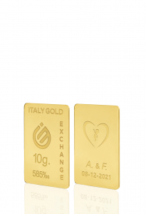 Lingotto Oro regalo per Matrimonio 14 Kt da 10 gr. - Idea Regalo Eventi Celebrativi - IGE Gold