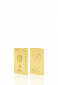 Lingotto Oro regalo per Matrimonio 14 Kt da 5 gr. - Idea Regalo Eventi Celebrativi - IGE Gold