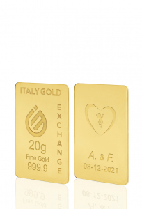 Lingotto Oro 24Kt da 20 gr. per Matrimonio  - Idea Regalo Eventi Celebrativi - IGE Gold