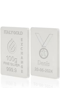 Lingot Argent Pur 100 g. vainqueur de la médaille - Idée cadeau Sport - IGE Gold