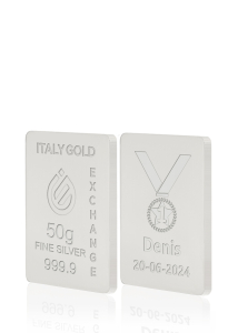Lingot Argent Pur 50 g. vainqueur de la médaille - Idée cadeau Sport - IGE Gold