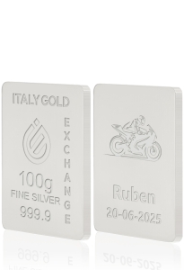 Lingotto Argento Puro 100 gr. sport moto - Idea Regalo Sport - IGE Gold