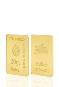 Lingotto Oro sport moto 18 Kt da 20 gr. - Idea Regalo Sport - IGE Gold