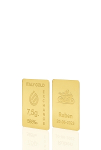 Lingotto Oro regalo 14Kt da 7,5 gr.  sport  moto - Idea Regalo Sport - IGE Gold