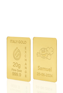 Lingotto Oro 24Kt da 20 gr. per Nascita  - Idea Regalo Nascita - IGE Gold