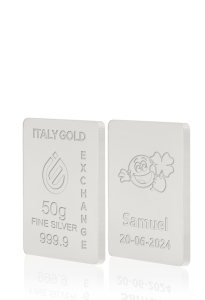 Sztabka Czyste Srebro 50 gr. w prezencie na Narodziny  - Pomysł na prezent Sztabki na Specjalne Okazje - IGE Gold