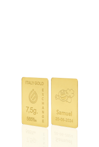 Lingotto Oro 14Kt da 7,5 gr. per Nascita  - Idea Regalo Eventi Celebrativi - IGE Gold