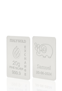 Sztabka Czyste Srebro 20 gr. w prezencie na Narodziny  - Pomysł na prezent Sztabki na Specjalne Okazje - IGE Gold