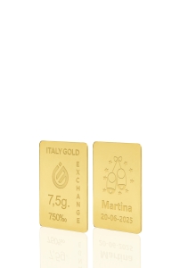 Lingote de Oro de 18Kt de 7,5 gr. para nacimiento - idea de regalo Eventos de celebración - IGE Gold
