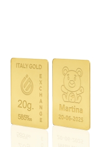 Regalo Lingote de Oro para Nacimientos 14 Kt de 20 gr. - idea de regalo Eventos de celebración - IGE Gold