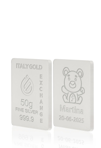Sztabka Czyste Srebro 50 gr. w prezencie na Narodziny  - Pomysł na prezent Narodziny - IGE Gold
