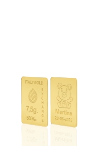 Lingote de oro de 14 quilates de 7,5 g. para nacimiento - idea de regalo Eventos de celebración - IGE Gold