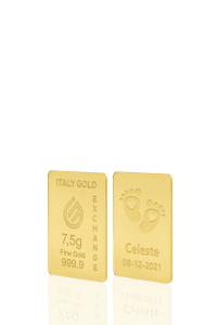 Lingotto Oro 24Kt da 7,5 gr. per Nascita  - Idea Regalo Eventi Celebrativi - IGE Gold