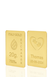 Lingot Or cadeau pour Naissance 18 ct de 20 g.  - Idée cadeau Naissance - IGE Gold