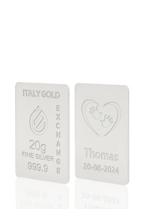 Lingot Argent Pur 20 g. pour Naissance - Idée cadeau Naissance - IGE Gold
