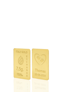 Lingotto Oro 18Kt da 7,5 gr. per Nascita  - Idea Regalo Eventi Celebrativi - IGE Gold