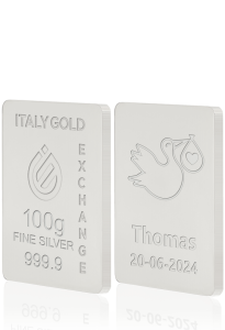 Reines Geburtsgeschenk Silberbarren aus 100 g - Geschenk-Ideen Feierlichen Veranstaltungen - IGE Gold