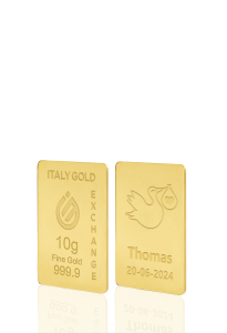 Lingotto Oro 24Kt da 10 gr. per Nascita  - Idea Regalo Nascita - IGE Gold