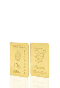 Lingotto Oro regalo per Nascita 14 Kt da 10 gr. - Idea Regalo Nascita - IGE Gold