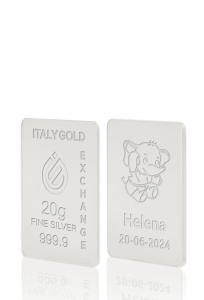 Sztabka Czyste Srebro 20 gr. w prezencie na Narodziny  - Pomysł na prezent Sztabki na Specjalne Okazje - IGE Gold