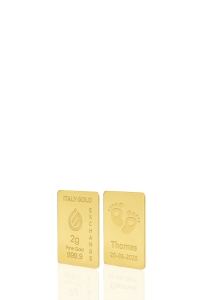 Lingotto Oro 24Kt da 2 gr. per Nascita  - Idea Regalo Eventi Celebrativi - IGE Gold