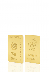 Lingotto Oro regalo per Nascita 9 Kt da 10 gr. - Idea Regalo Nascita - IGE Gold