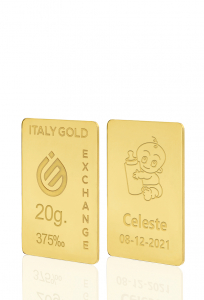 Lingotto Oro regalo per Nascita 9 Kt da 20 gr. - Idea Regalo Nascita - IGE Gold