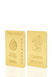 Lingote de Oro de regalo para Nacimiento 14 Kt de 20 gr. - idea de regalo Eventos de celebración - IGE Gold