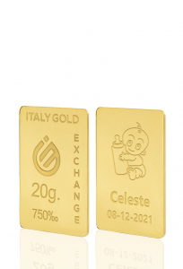 Lingote de Oro de regalo para Nacimiento 18 Kt de 20 g. - idea de regalo Eventos de celebración - IGE Gold
