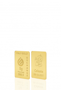 Lingotto Oro 24Kt da 5 gr. per Nascita  - Idea Regalo Nascita - IGE Gold