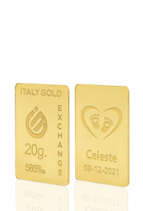 Lingotto Oro regalo per Nascita 14 Kt da 20 gr. - Idea Regalo Eventi Celebrativi - IGE Gold