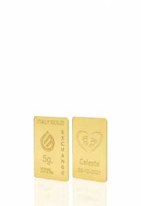 Lingotto Oro regalo per Nascita 9 Kt da 5 gr. - Idea Regalo Eventi Celebrativi - IGE Gold