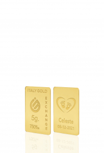 Lingotto Oro regalo per Nascita 18 Kt da 5 gr. - Idea Regalo Eventi Celebrativi - IGE Gold
