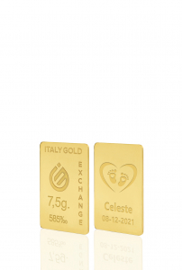 Lingotto Oro 14Kt da 7,5 gr. per Nascita  - Idea Regalo Eventi Celebrativi - IGE Gold